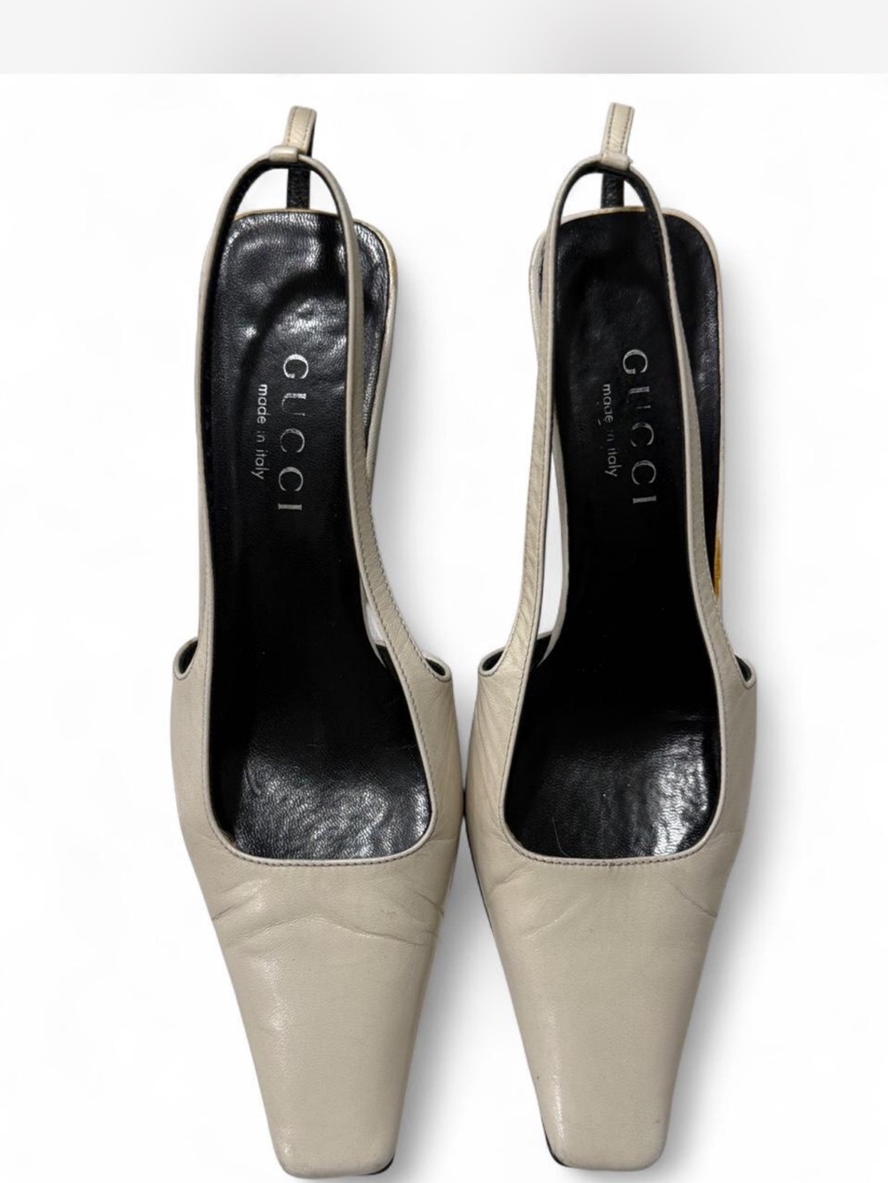 RARE vintage Gucci by Tom ford 1998 crystal G slingback heel WITH shopping bag